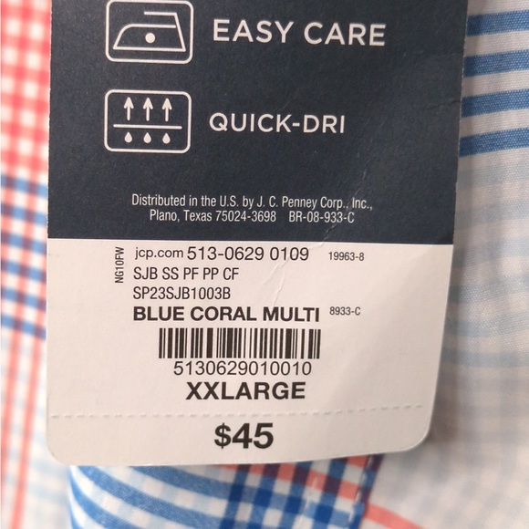 St. John's Bay Performance Classic Fit Short Sleeve Plaid Button-Down Shirt - Picture 11 of 11